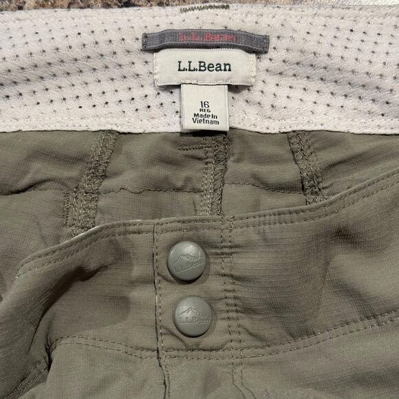 LL Bean Womens Pants Vista Trekking Convertible Hiking Outdoor Green Size 16 FI - Picture 2 of 6